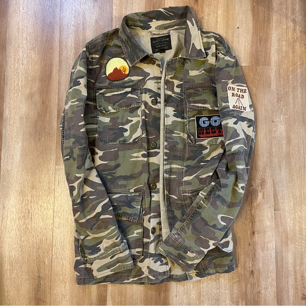 Lucky Brand Camo jacket with patches